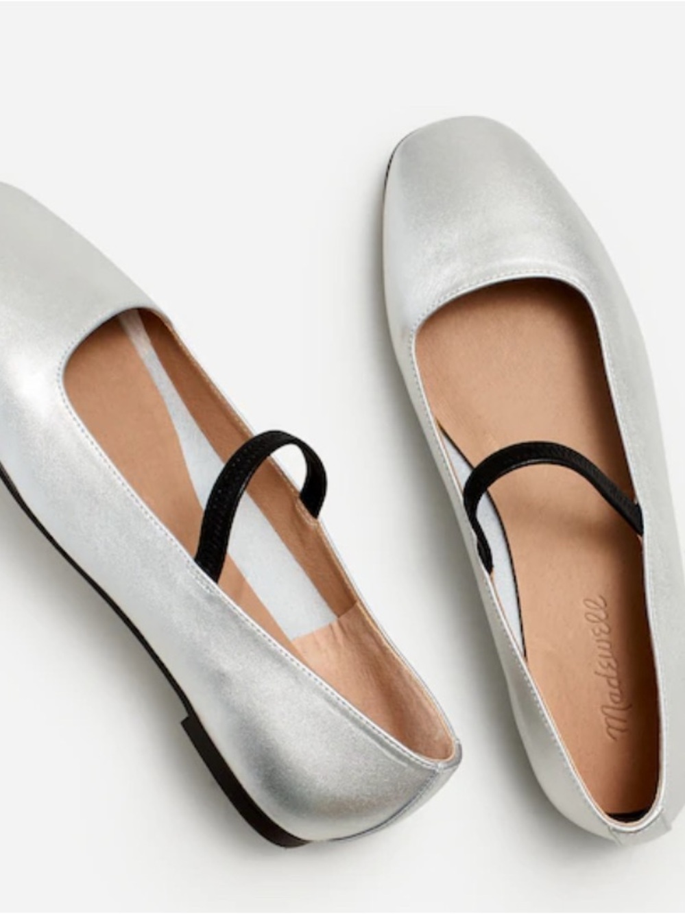 Madewell Greta Mary Jane Flat with Black Elastic Strap- 9.5